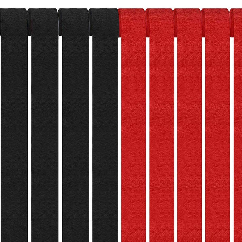 ZOOYOO 81 Feet Black and Red Party Streamers, 6 Rolls Black and Red Crepe Paper Streamers Decorations - Image 1
